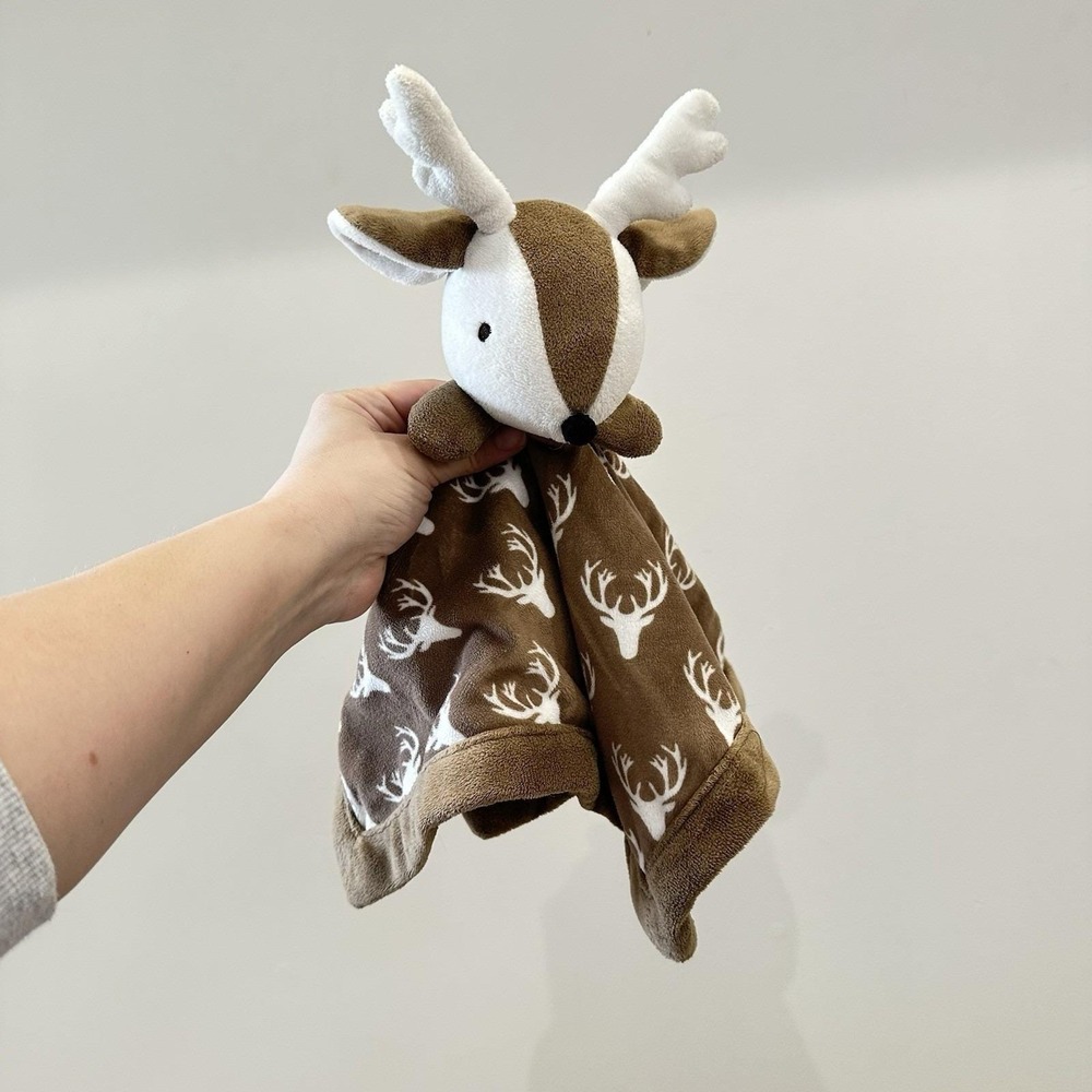 RARE Lovey Deer  Levtex Plush Security Baby Blanket Buck BIG EARS‎ Brown 16"